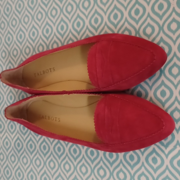 Talbots Shoes Talbots Red Slip On Penny Loafers Suede Leather Poshmark